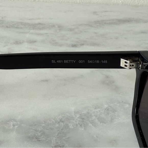 Saint Laurent SL 461 Betty Black Rectangular Sunglasses - Picture 5 of 10